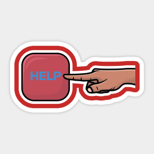 Human Hand Showing Help Sign Board Sticker vector illustration. People hands with various gestures sticker vector design. People objects icon concept. Sticker